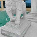 阳江 白麻花岗岩动物异形石雕-大象