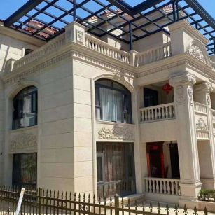 阳江 黄金麻花岗岩荔枝面别墅外墙干挂