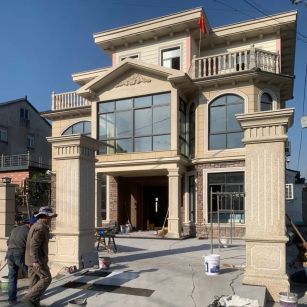 阳江 黄金麻花岗岩荔枝面别墅外墙干挂私家专属