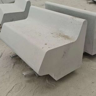 阳江 芝麻白花岗岩异形坐凳，石凳