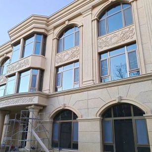 阳江 黄金麻花岗岩别墅外墙干挂