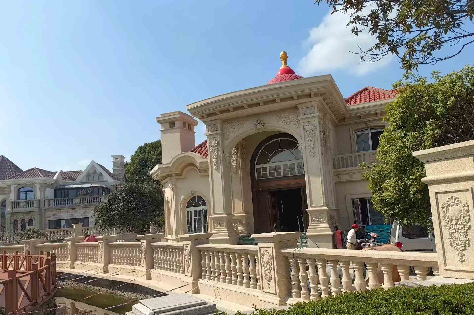 阳江 黄金麻花岗岩欧式别墅