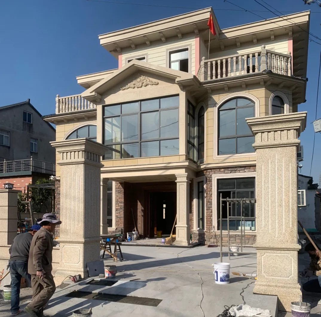 阳江 黄金麻花岗岩荔枝面别墅外墙干挂私家专属